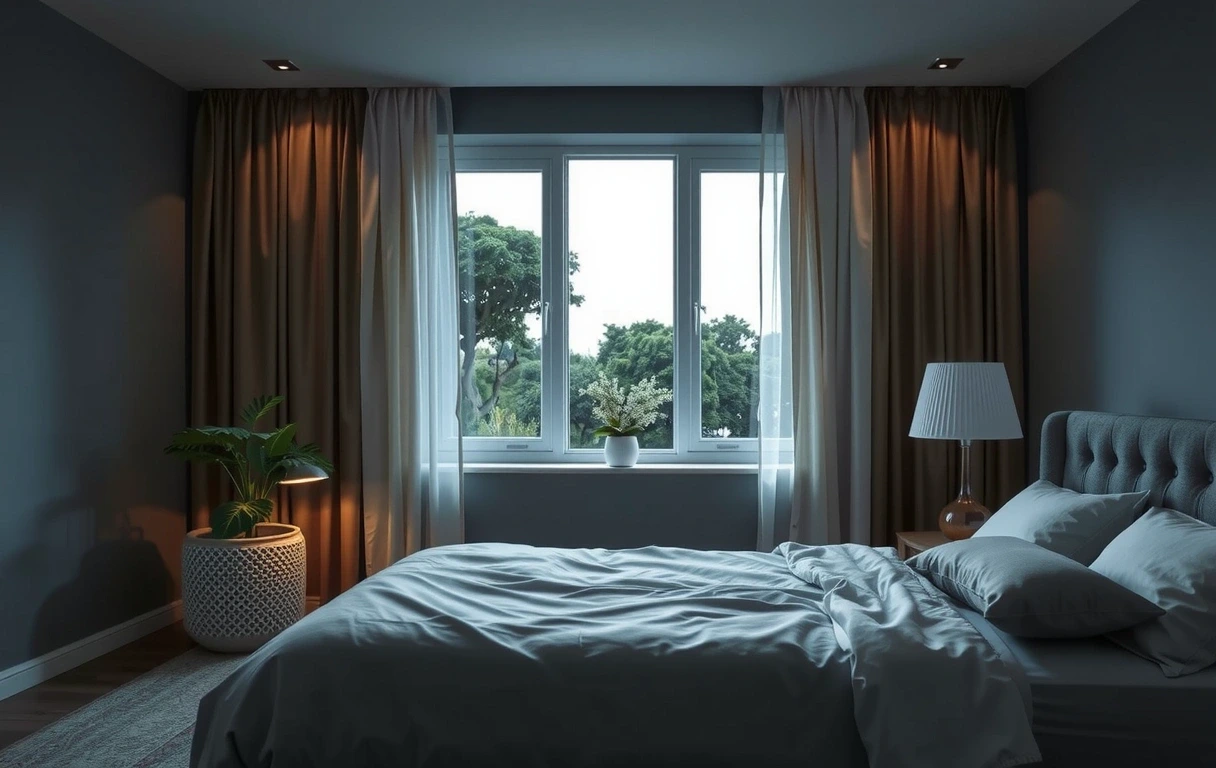 Pokojná spálňa pripravená na odpočinok